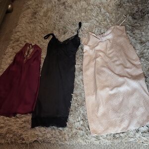 Victoria's Secret Black, Burgundy, and Cream Mini Dresses